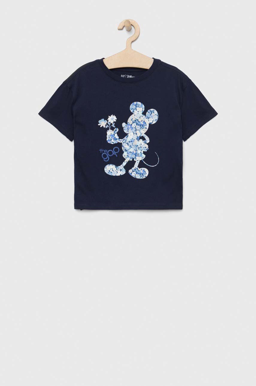 Dětské bavlněné tričko GAP x Myszka Miki tmavomodrá barva - námořnická modř -  100 % Bavlna