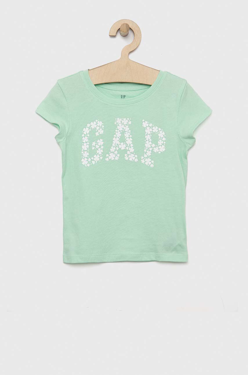 

Детска памучна тениска GAP в зелено, Зелен