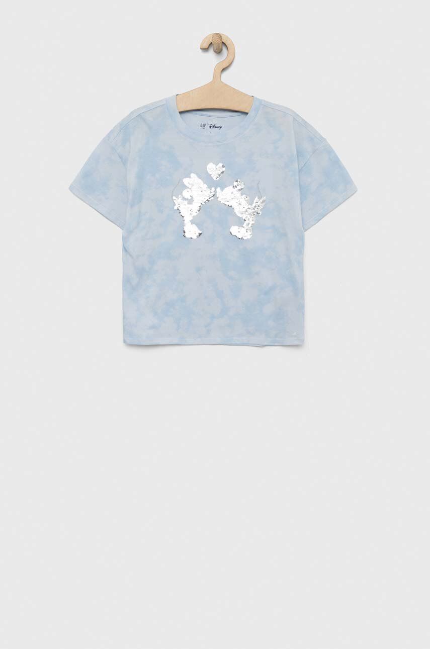 Gap GAP t-shirt bawełniany dziecięcy x Myszka Miki kolor niebieski