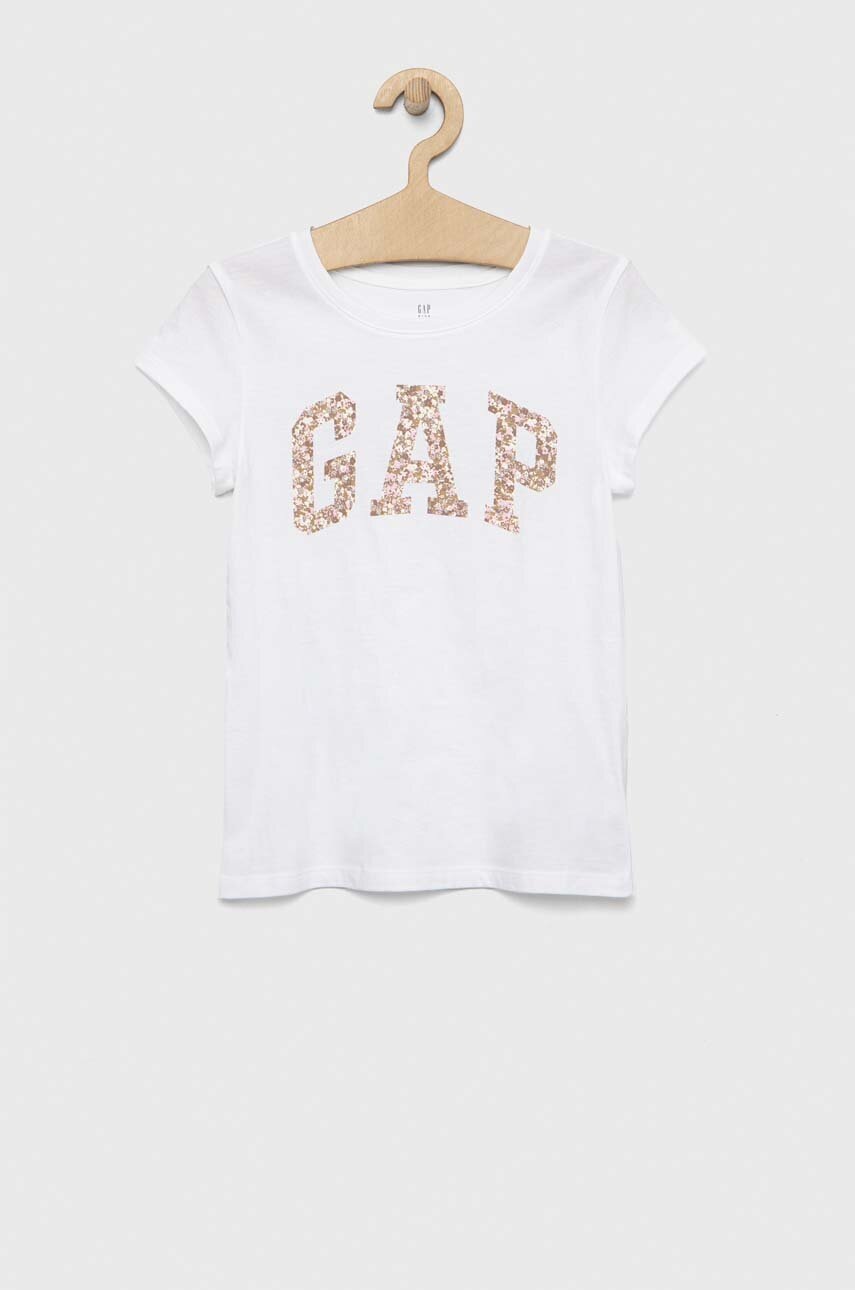 

Детска памучна тениска GAP в бяло, Бял