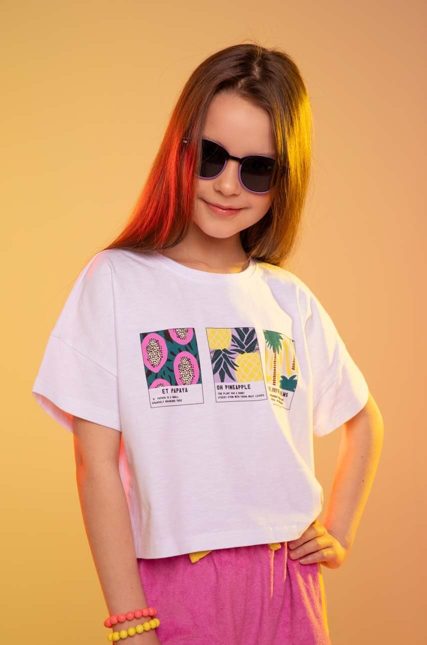 Coccodrillo tricou copii culoarea alb