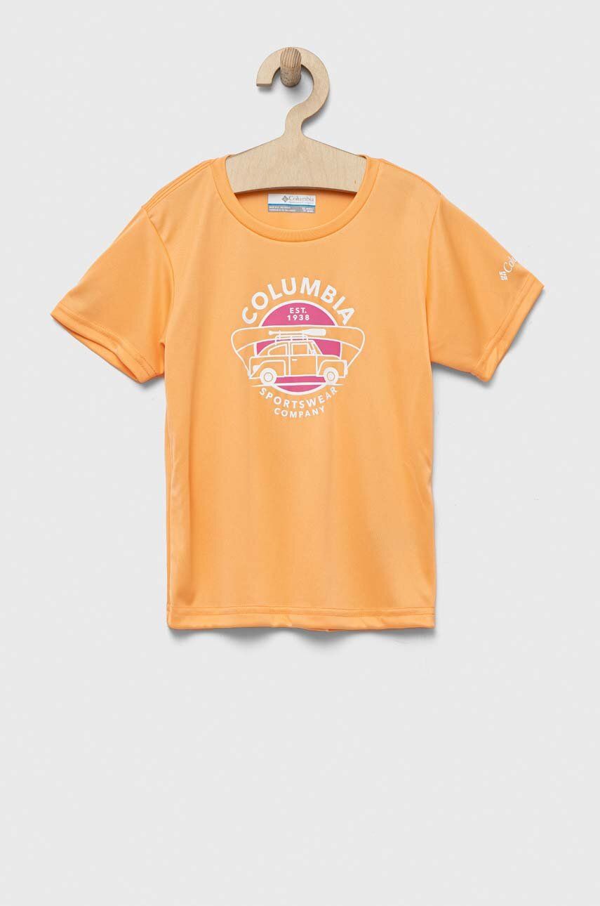 Levně Dětské tričko Columbia Mirror Creek Short Sleeve Graphic Shirt oranžová barva