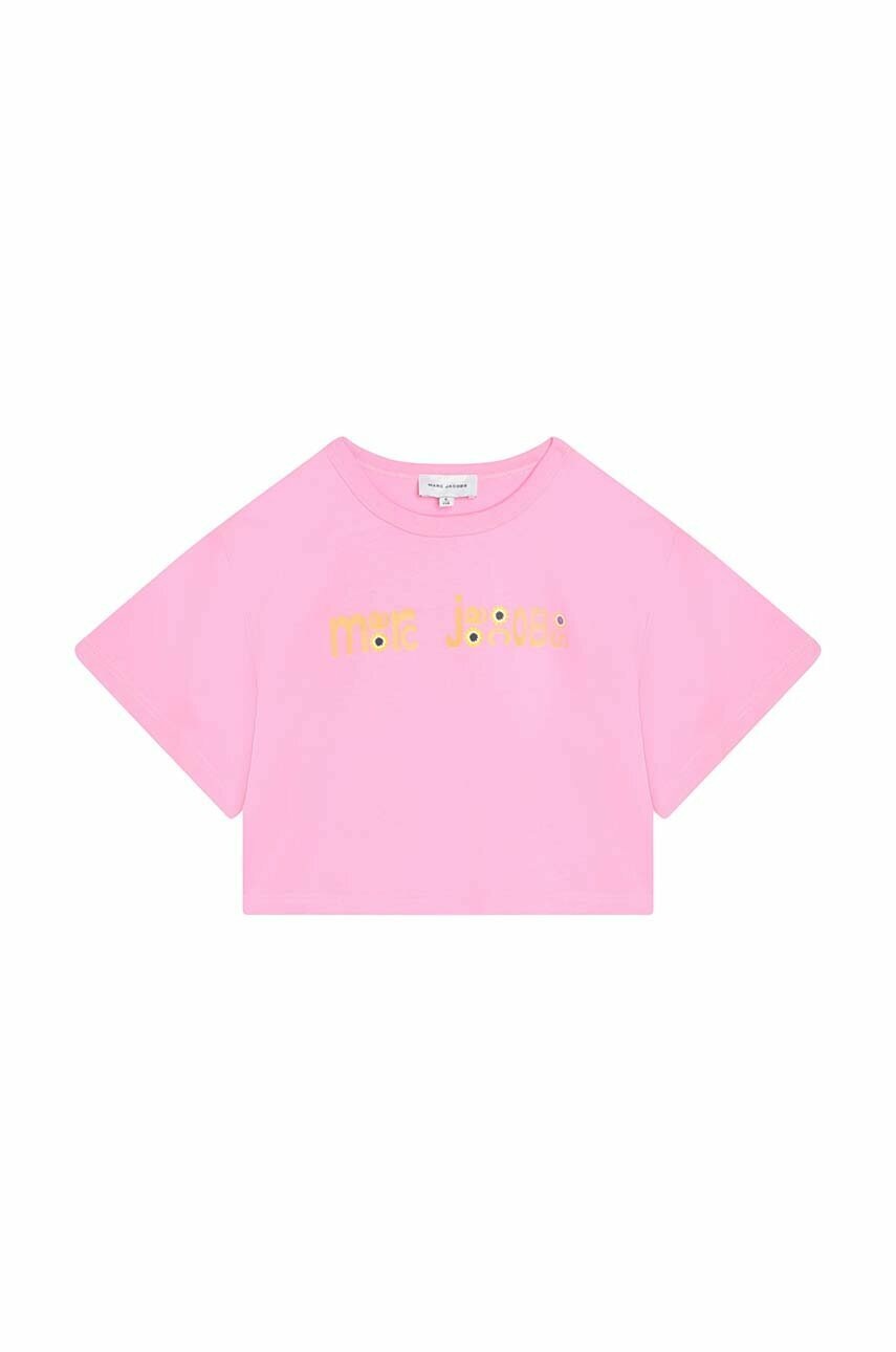 

Дитяча бавовняна футболка Marc Jacobs колір рожевий