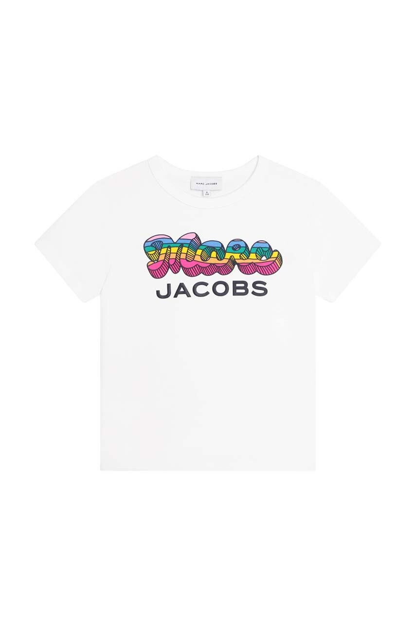 

Детская хлопковая футболка Marc Jacobs цвет белый