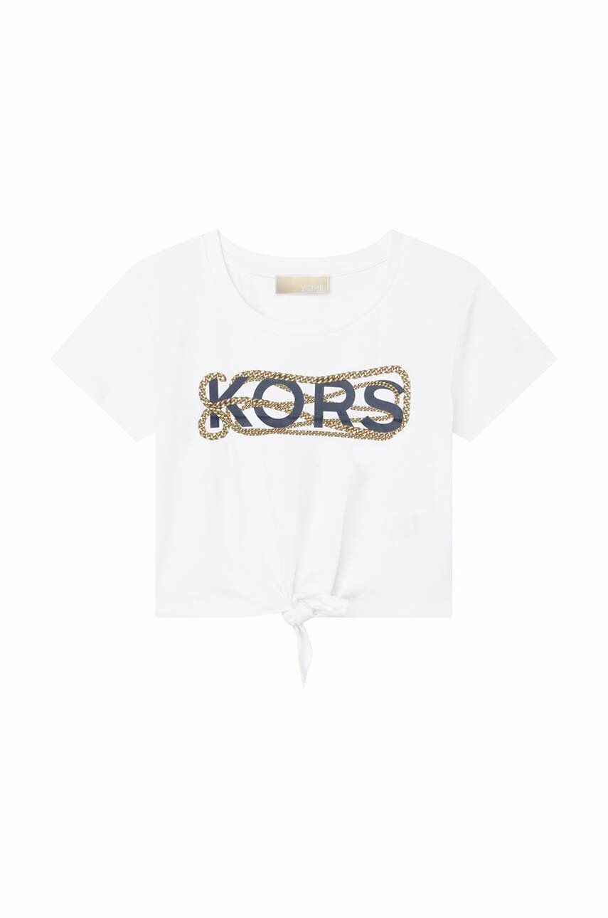 Levně Dětské bavlněné tričko Michael Kors bílá barva