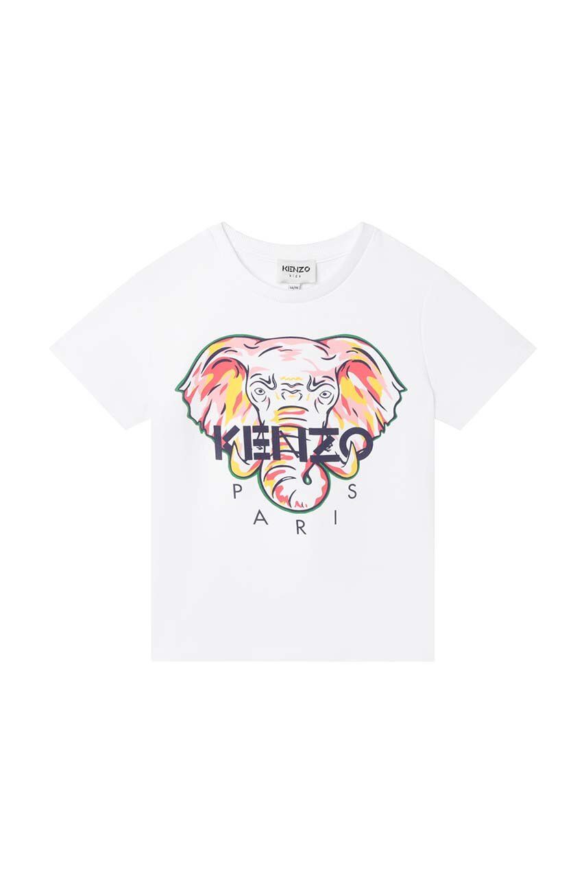 Kenzo Kids tricou de bumbac pentru copii culoarea alb