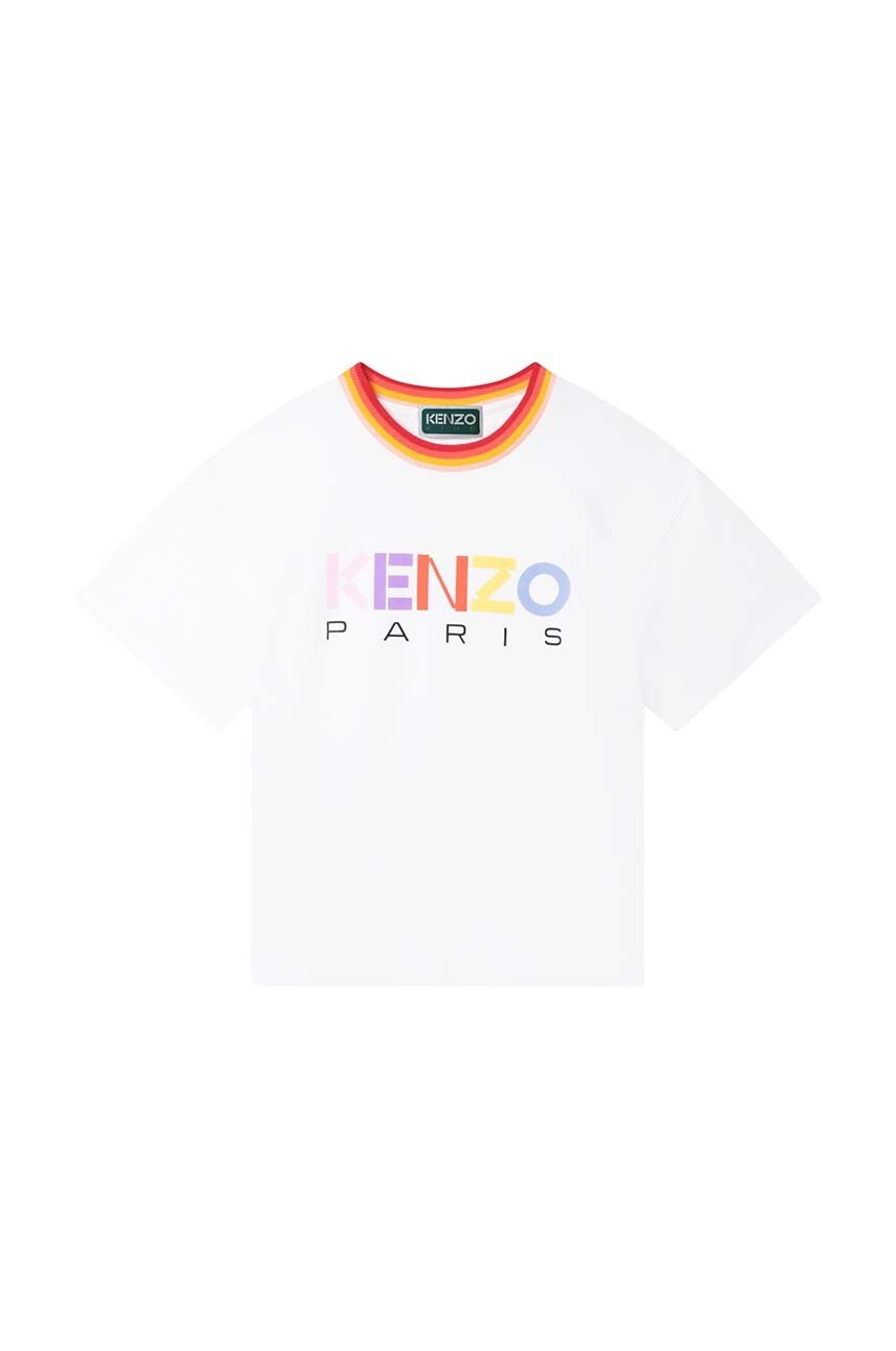 

Детская хлопковая футболка Kenzo Kids цвет белый