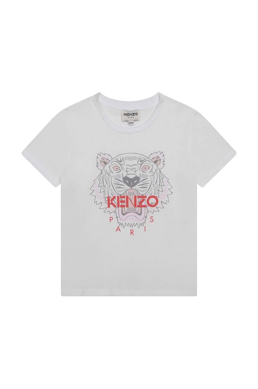 

Дитяча бавовняна футболка Kenzo Kids колір білий