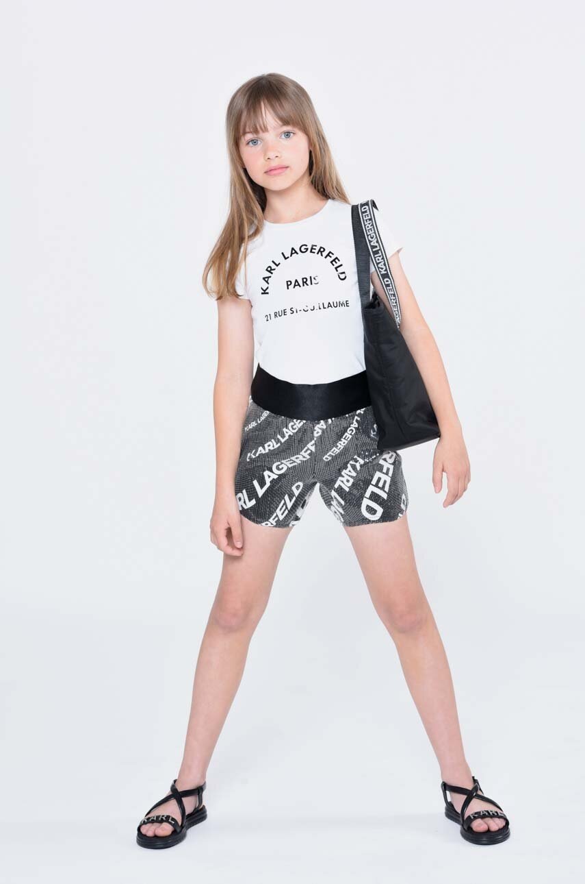 Karl Lagerfeld tricou de bumbac pentru copii culoarea alb