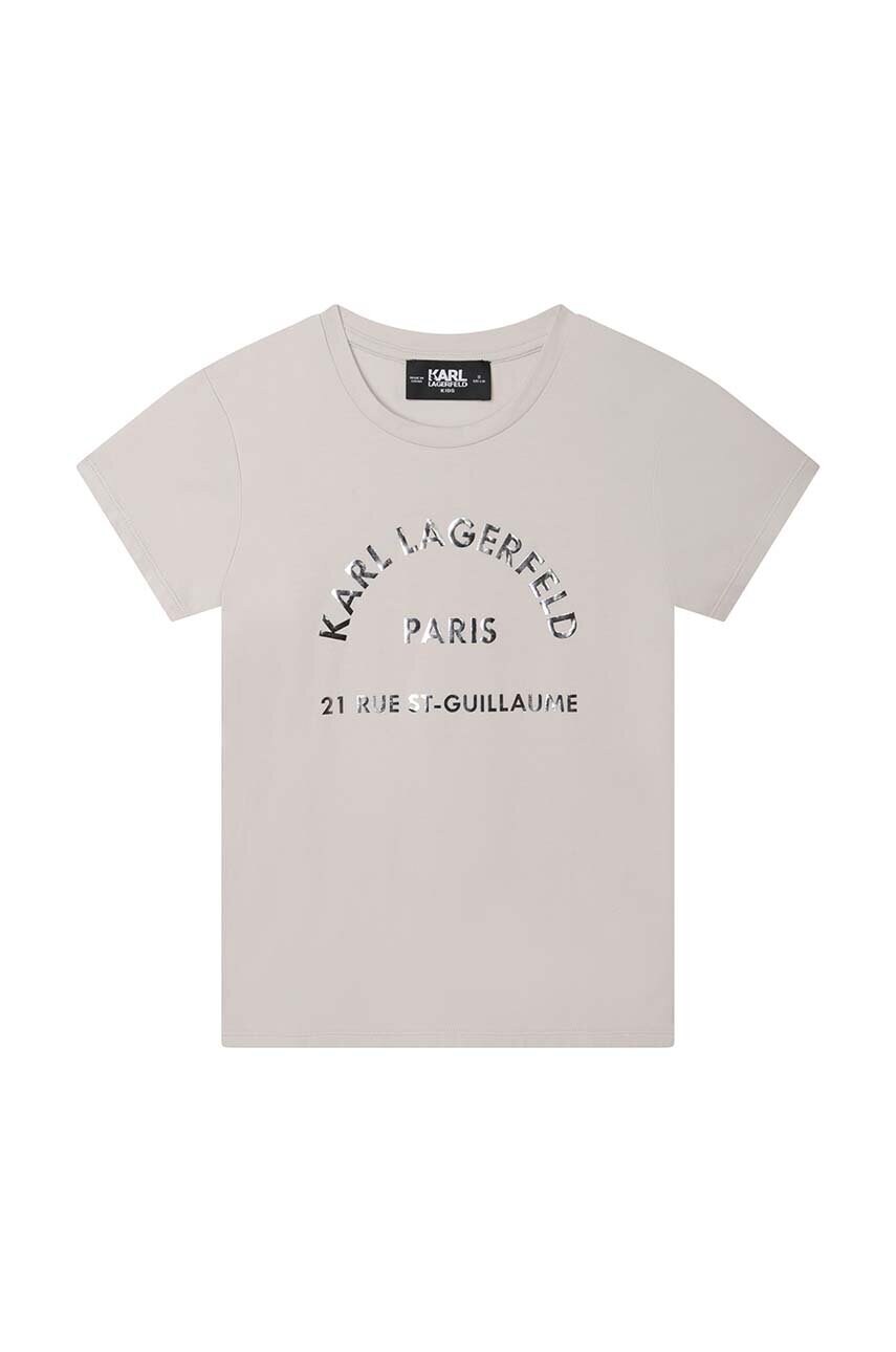 Karl lagerfeld tricou de bumbac pentru copii culoarea bej