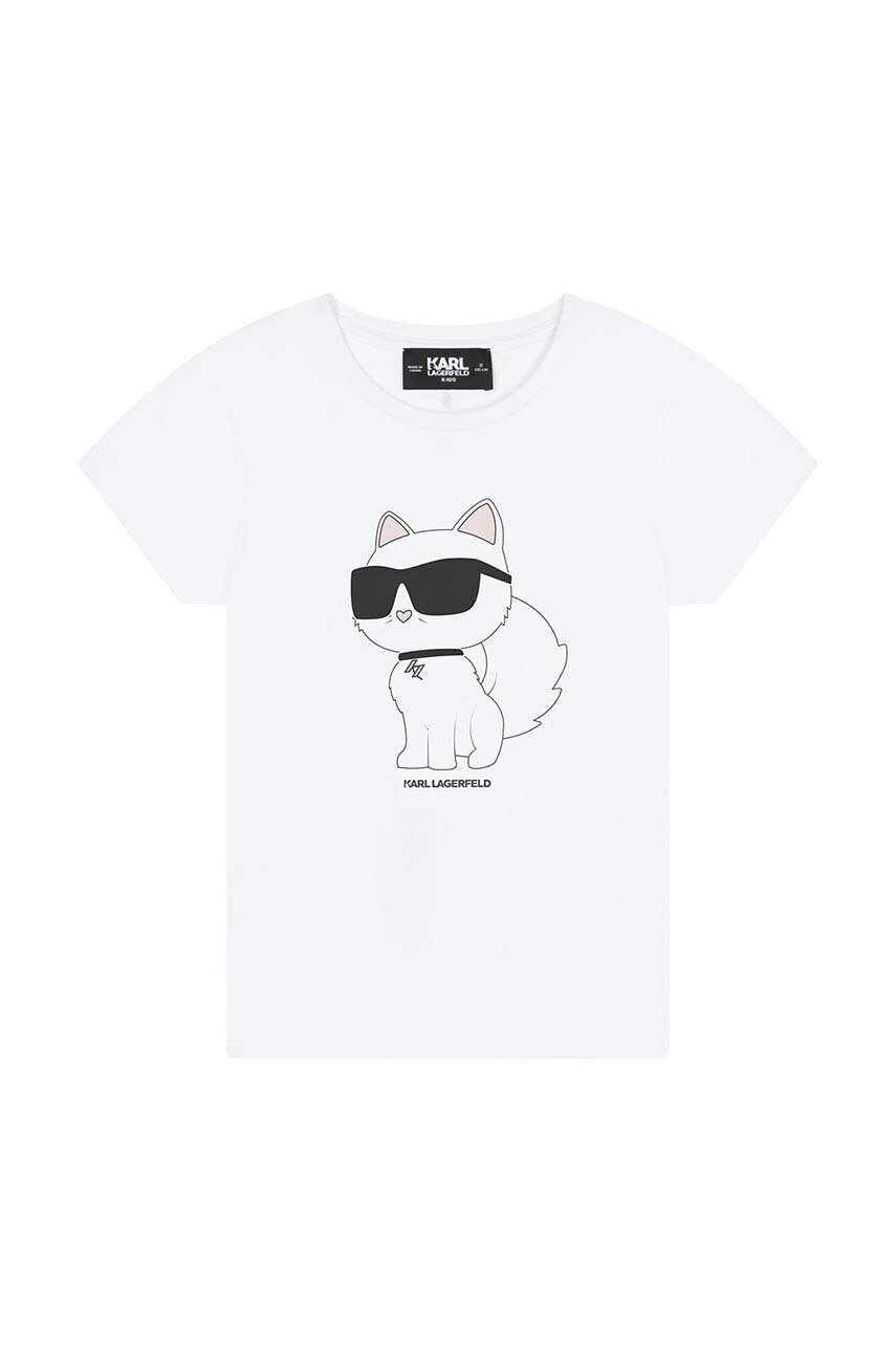 

Детска тениска Karl Lagerfeld в бяло, Бял