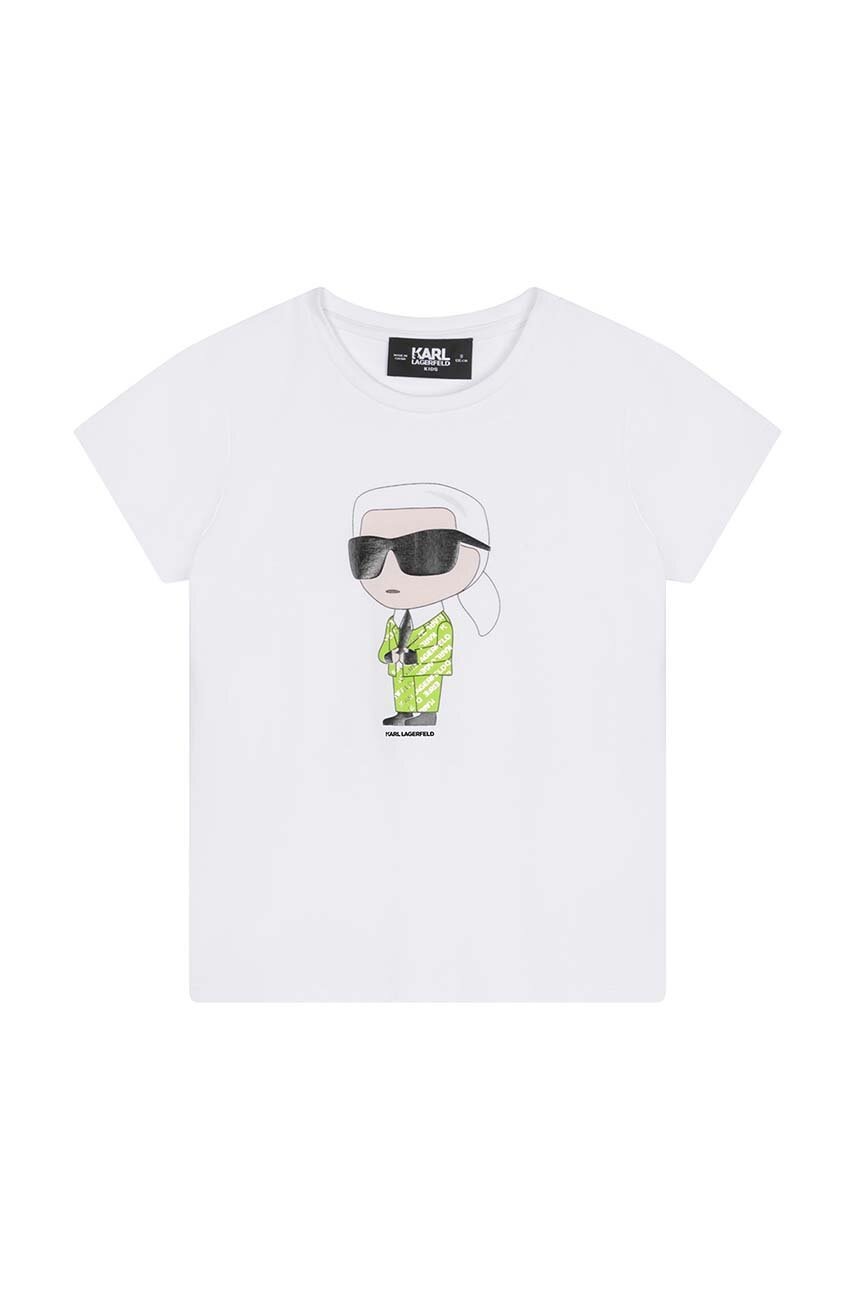 

Детска тениска Karl Lagerfeld в бяло, Бял