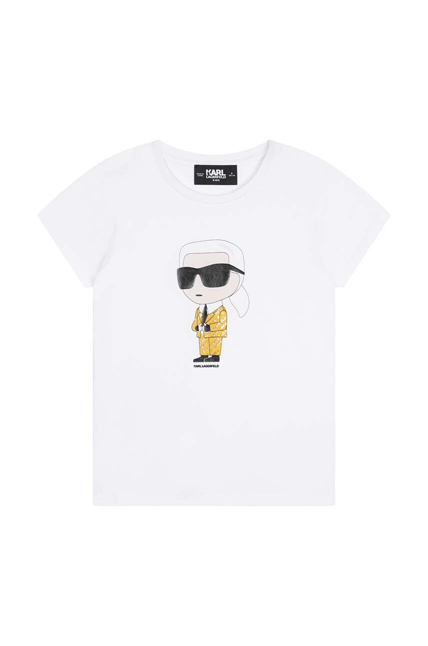 

Детска тениска Karl Lagerfeld в бяло, Бял