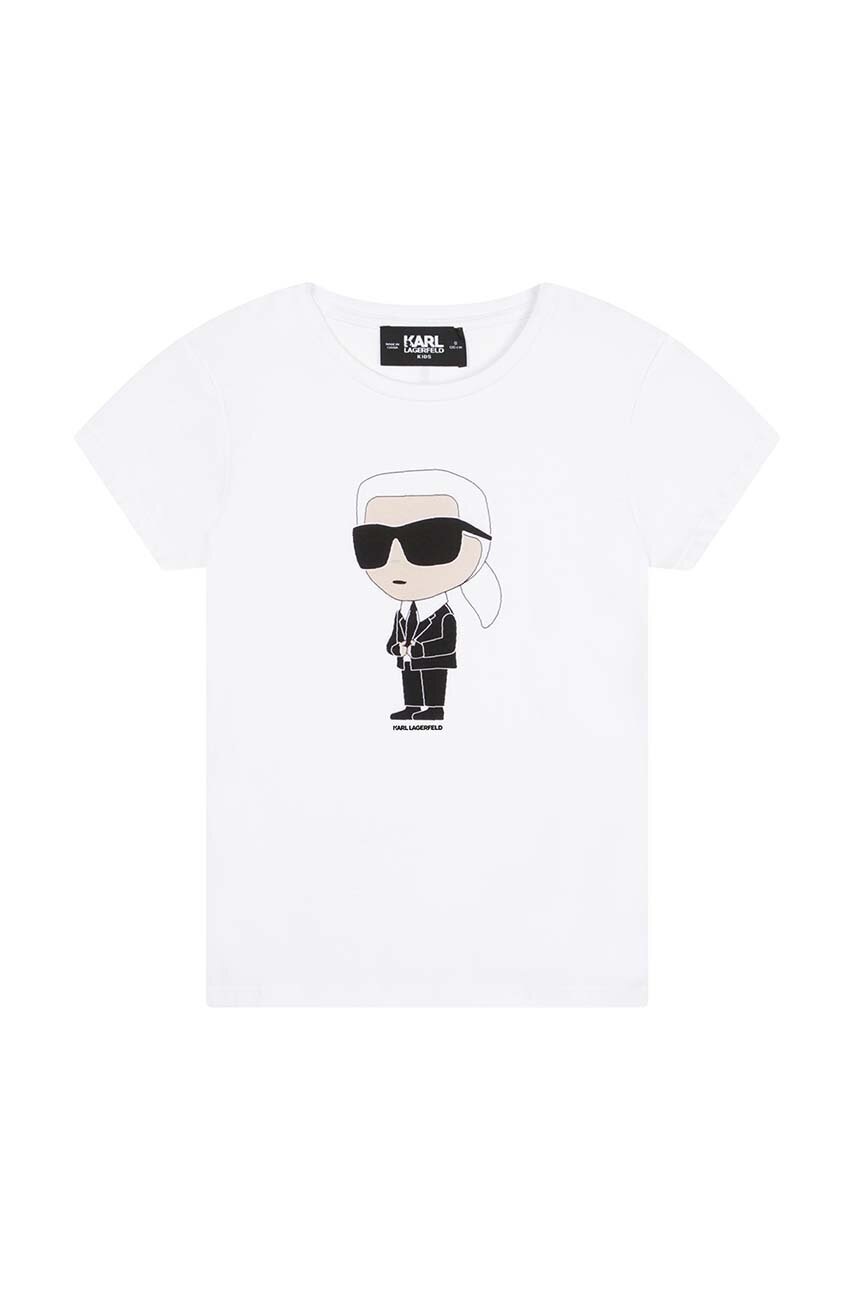 

Детска тениска Karl Lagerfeld в бяло, Бял
