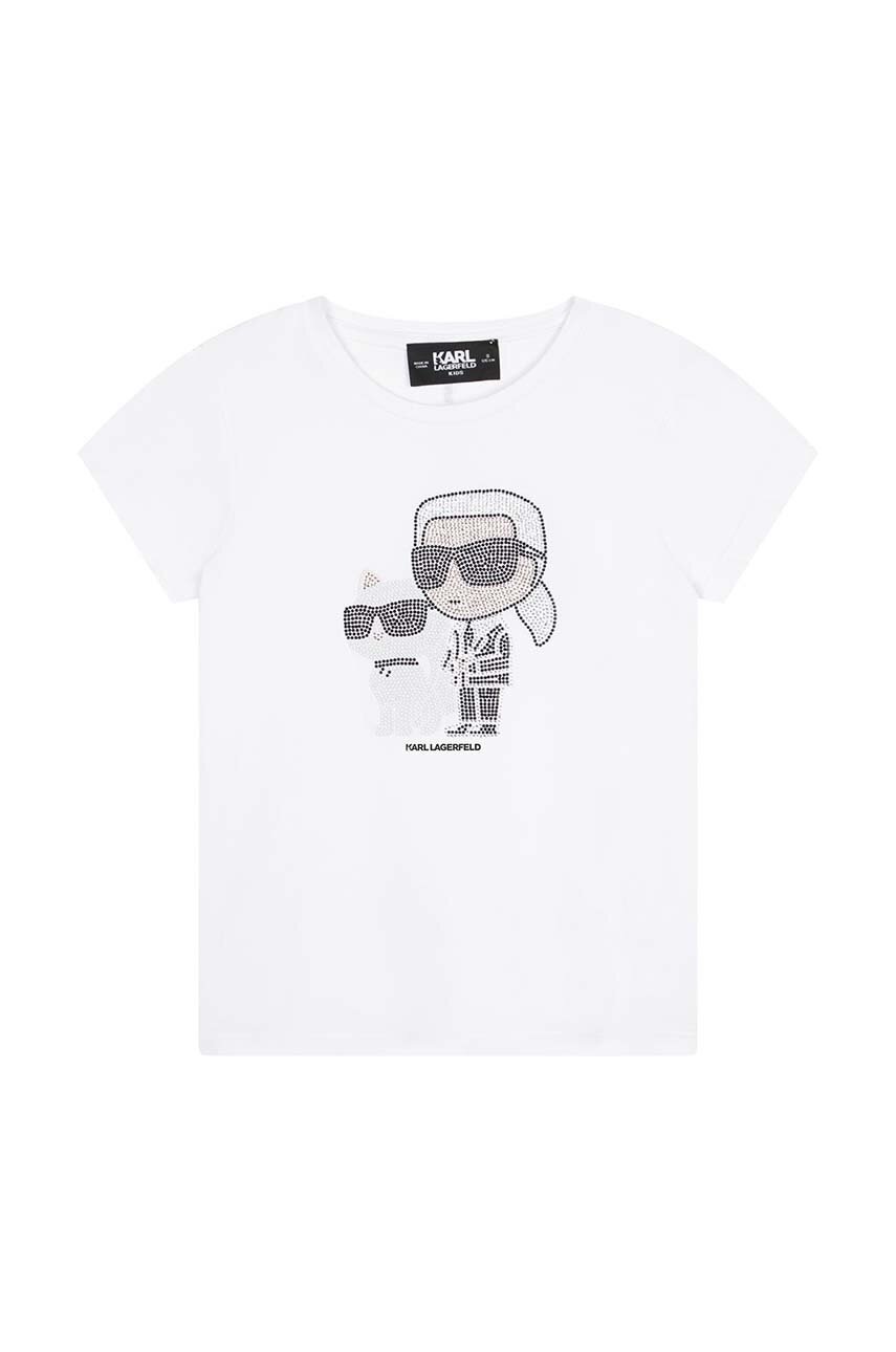 

Дитяча футболка Karl Lagerfeld колір білий