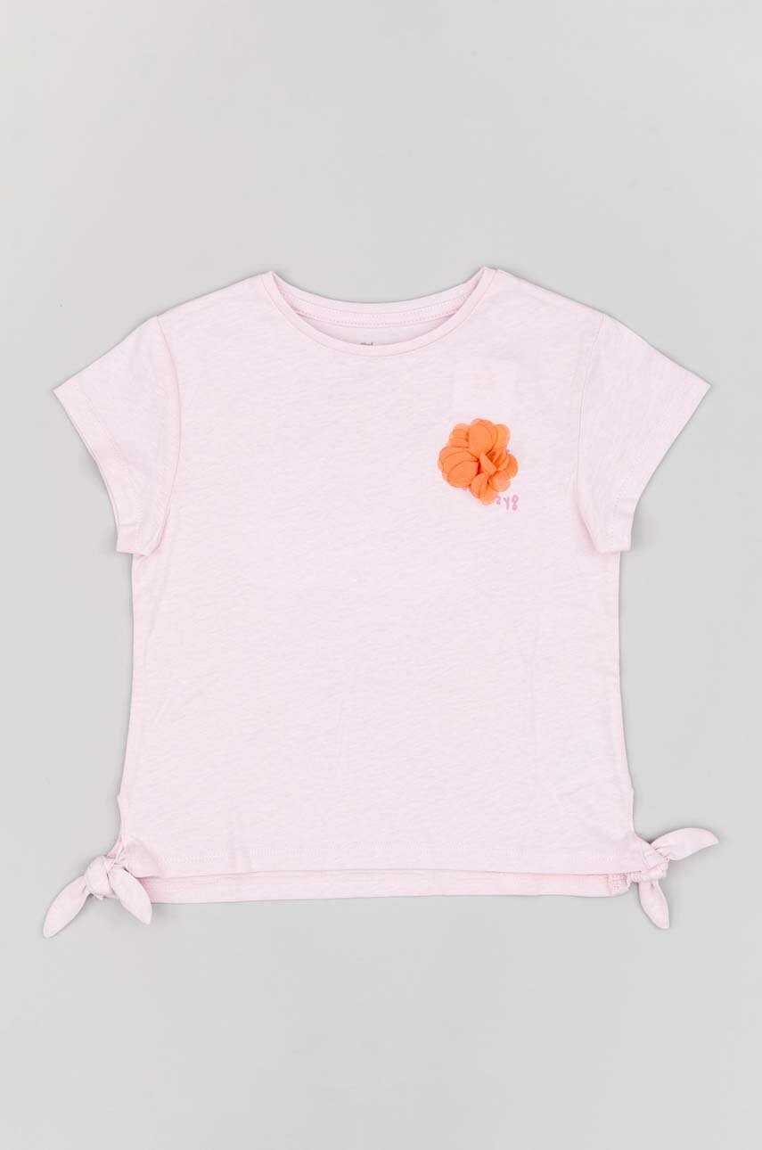 Дитяча бавовняна футболка zippy колір фіолетовий