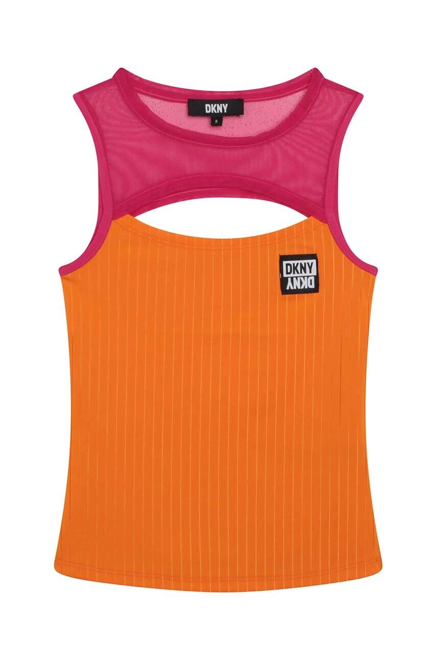 Dětský top Dkny oranžová barva - oranžová -  Materiál č. 1: 88 % Polyester