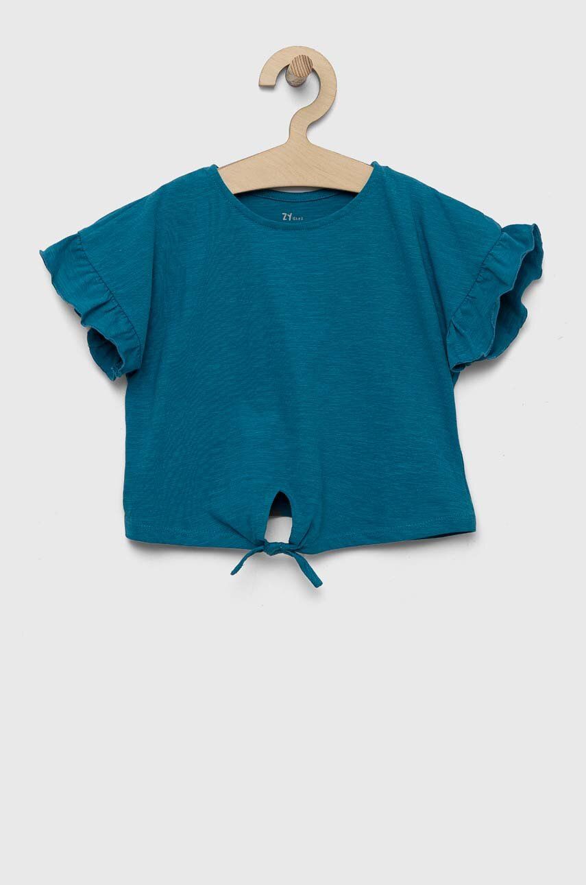 Dětské bavlněné tričko zippy zelená barva - modrá -  100 % Bavlna