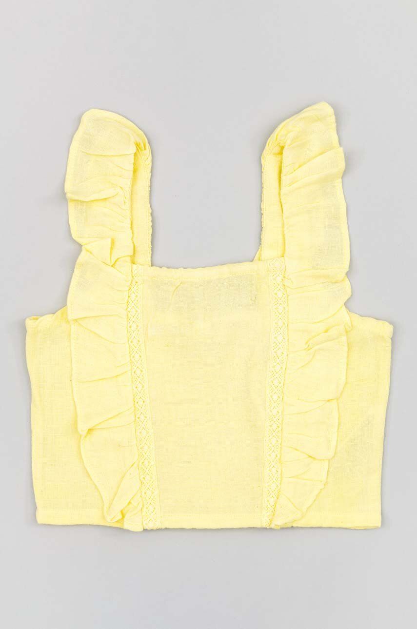 Dětská halenka zippy žlutá barva - žlutá -  49 % Viskóza
