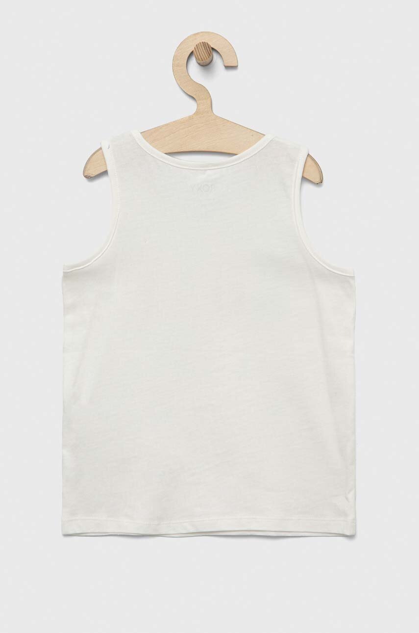 Дитячий бавовняний топ Roxy колір білий