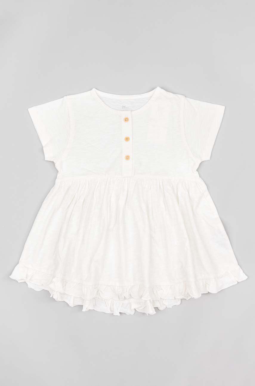 Dětské bavlněné tričko zippy bílá barva - bílá -  100 % Bavlna