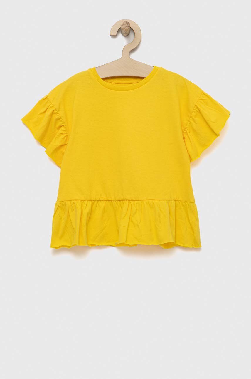 Levně Dětské bavlněné tričko zippy žlutá barva