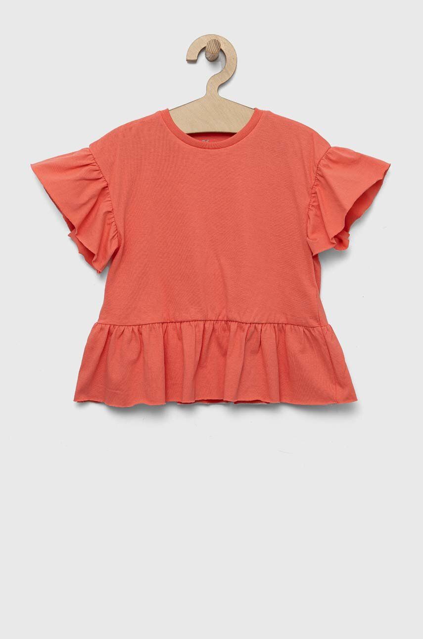 Levně Dětské bavlněné tričko zippy oranžová barva