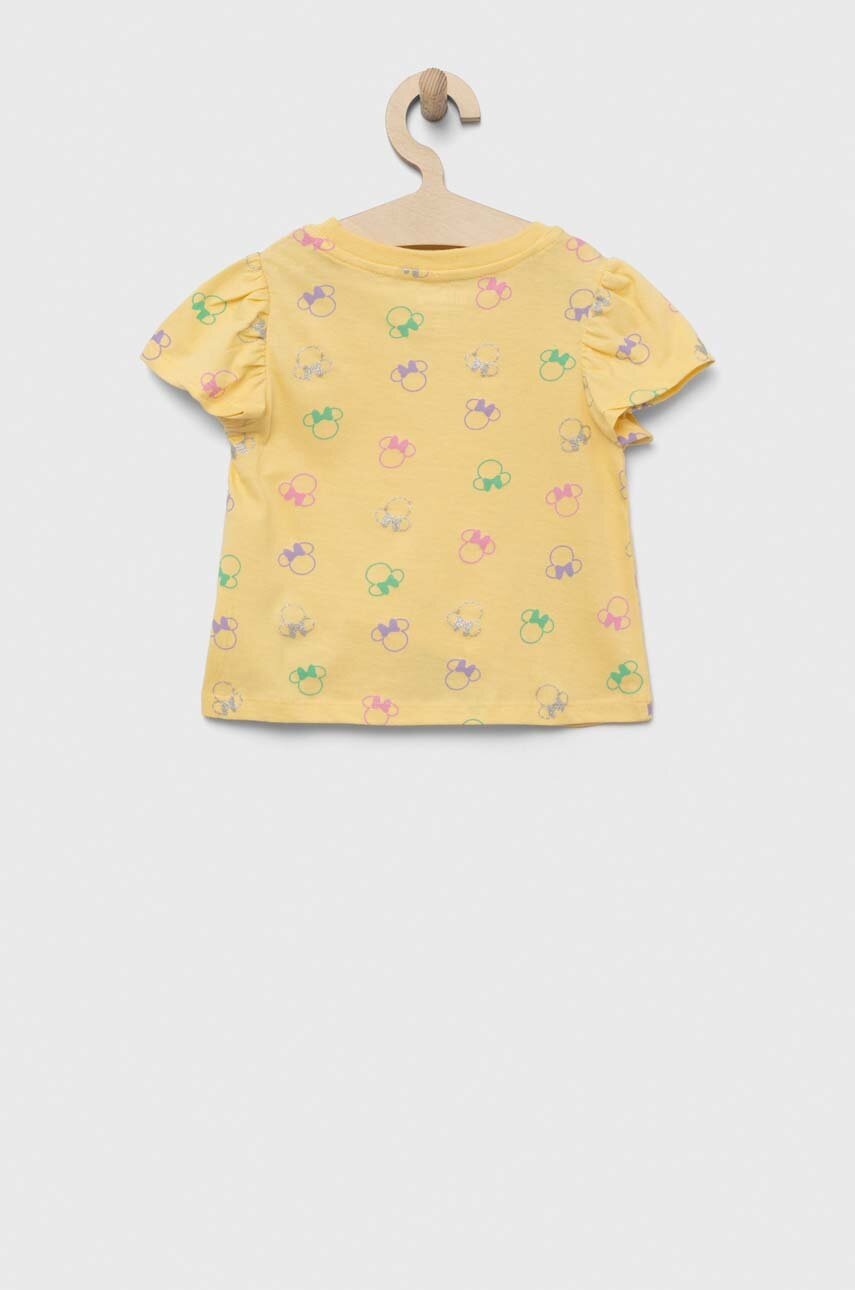 Дитяча бавовняна футболка GAP колір жовтий