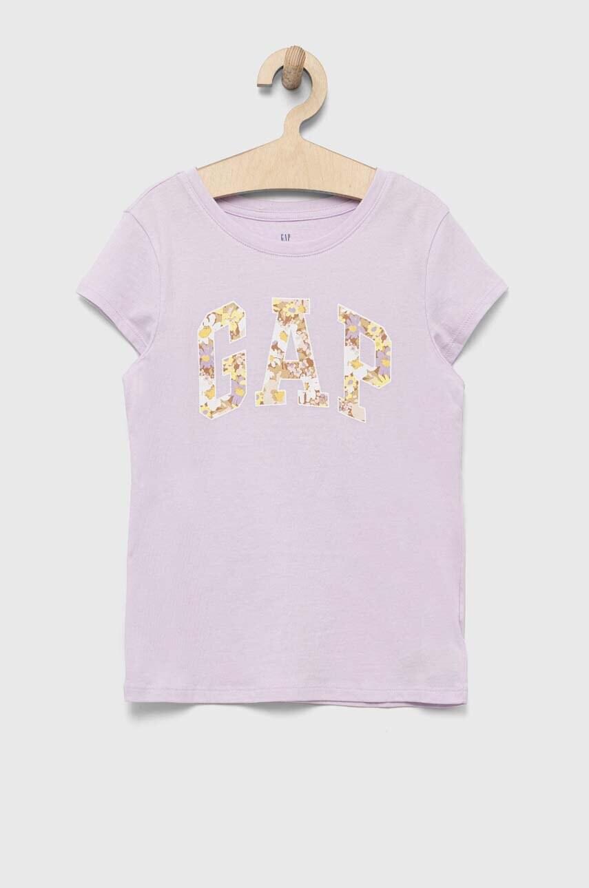 

Детска памучна тениска GAP в лилаво, Виолетов