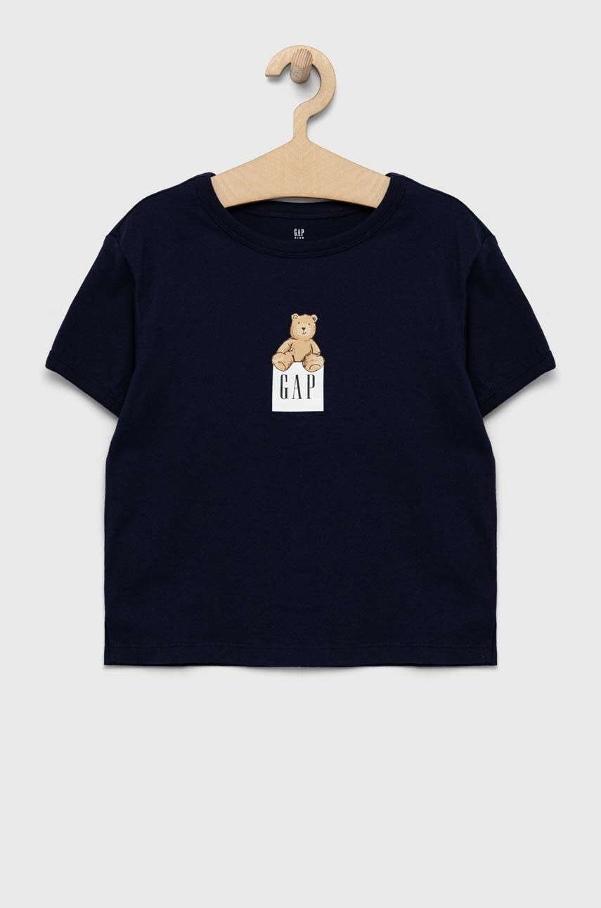

Детска памучна тениска GAP в тъмносиньо, Тъмносин