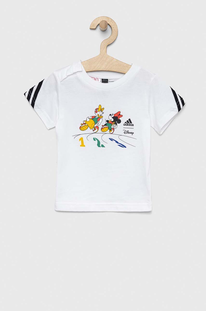 adidas tricou de bumbac pentru copii x Disney culoarea alb, cu imprimeu