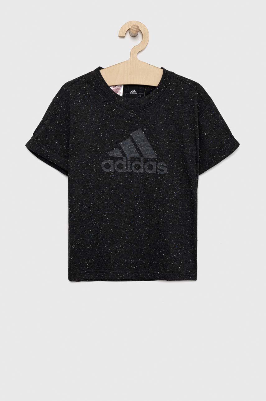 Adidas tricou copii G FI BL culoarea gri, modelator