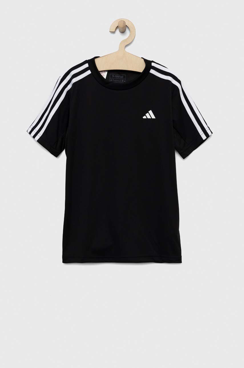 Dětské tričko adidas U TR-ES 3S černá barva, s aplikací - černá -  100 % Recyklovaný polyester