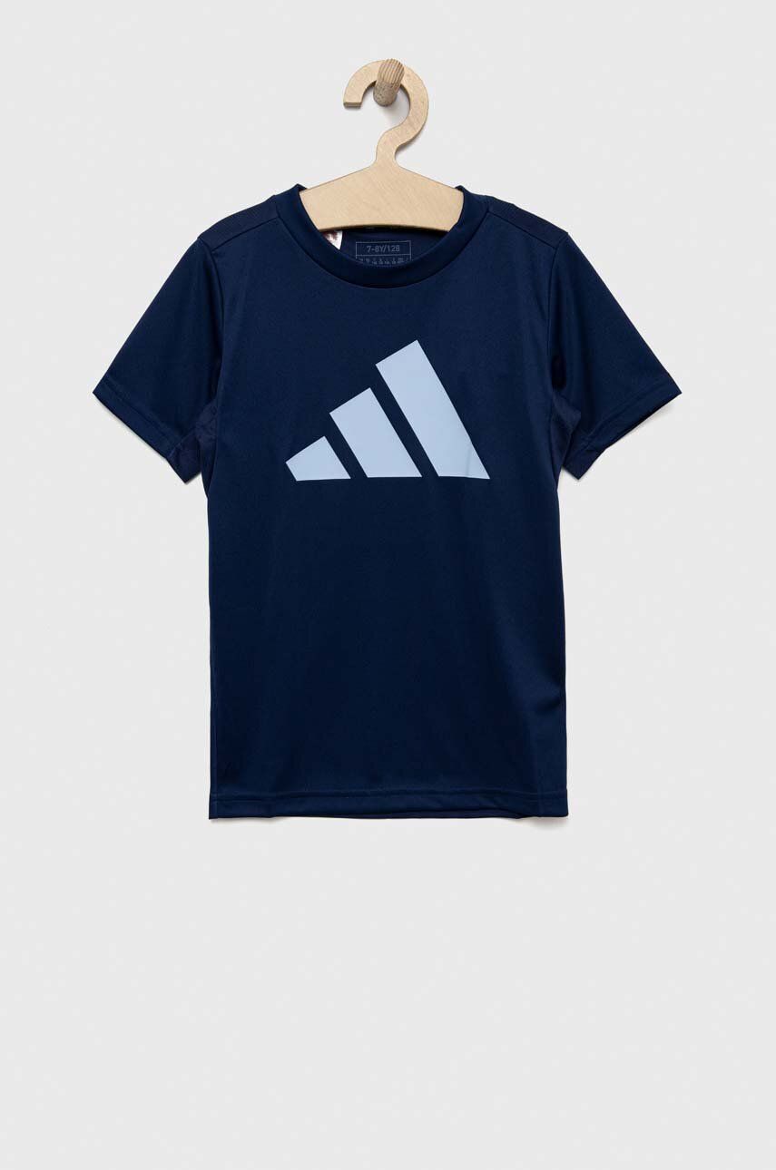 Dětské tričko adidas U TR-ES LOGO tmavomodrá barva, s potiskem - námořnická modř -  100 % Polye