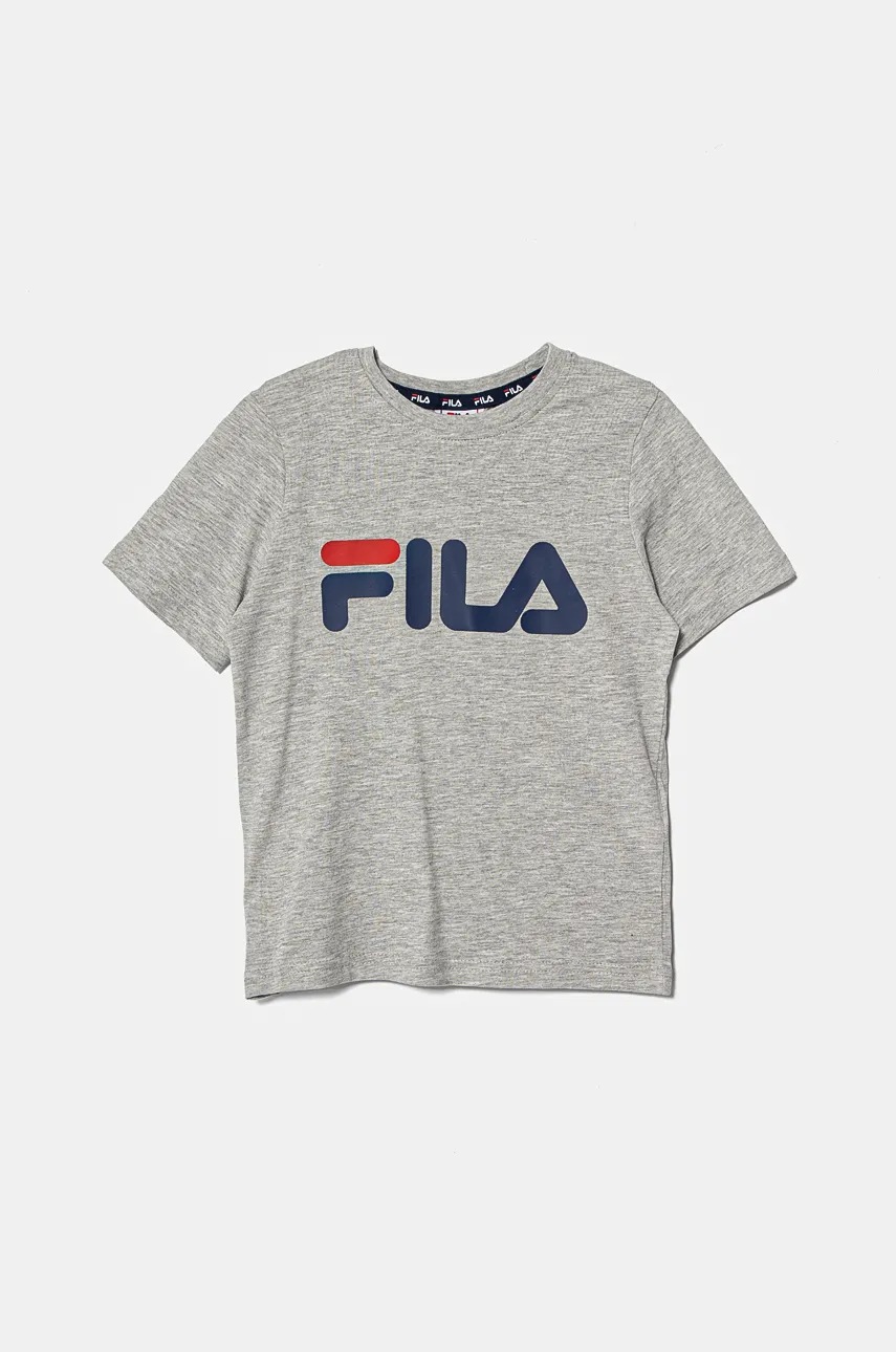 Fila tricou de bumbac pentru copii culoarea gri, cu imprimeu