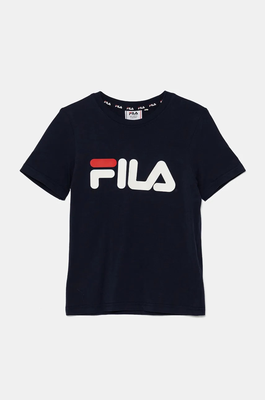 Fila tricou de bumbac pentru copii culoarea albastru marin, cu imprimeu Fila tricou de bumbac pentru copii culoarea albastru marin, cu imprimeu