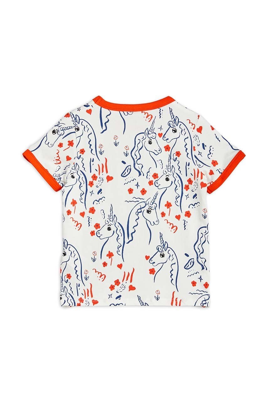 Детская футболка Mini Rodini цвет белый узорный Детская футболка Mini Rodini цвет белый узорный