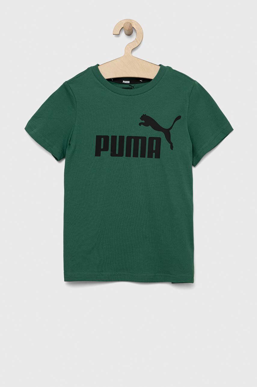 Puma tricou de bumbac pentru copii ESS Logo Tee B culoarea verde, cu imprimeu