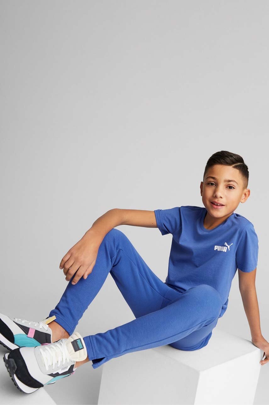 

Дитяча бавовняна футболка Puma ESS Small Logo Tee B з принтом