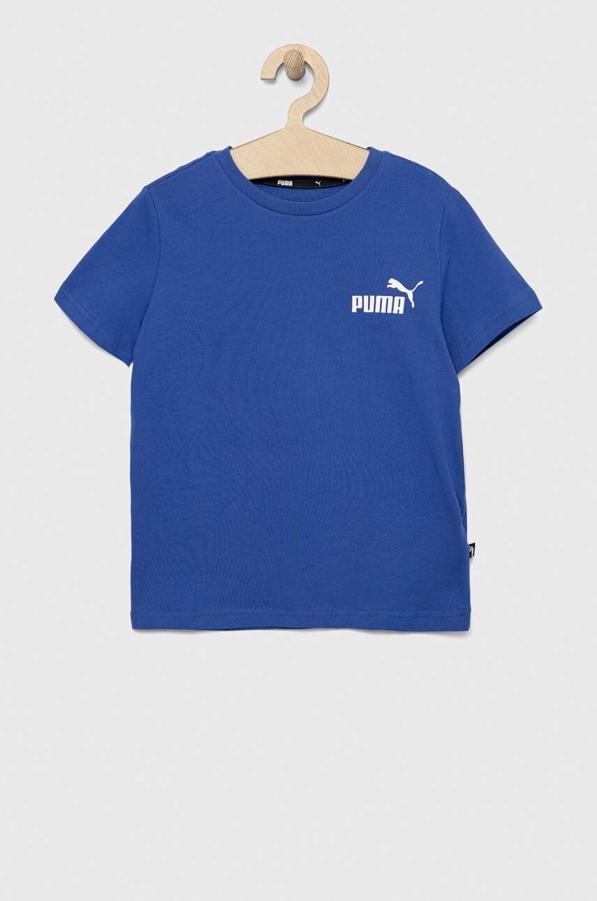 

Дитяча бавовняна футболка Puma ESS Small Logo Tee B з принтом