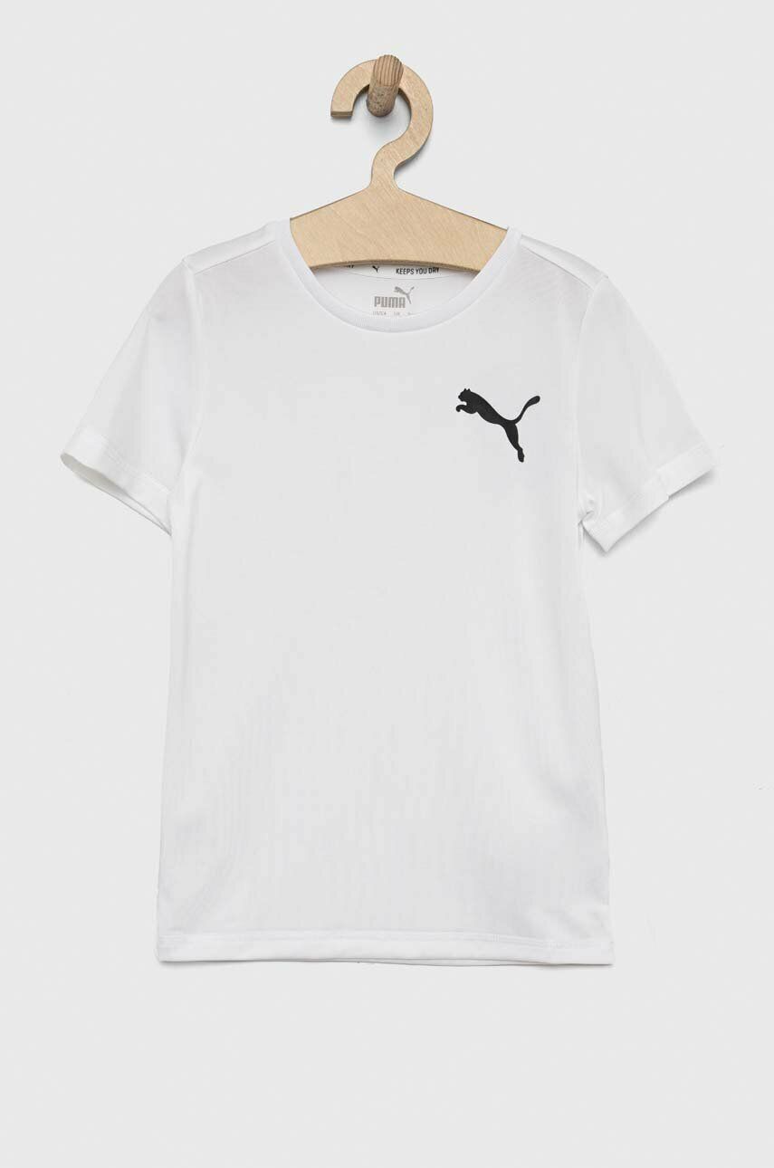 Puma tricou copii ACTIVE Small Logo Tee B culoarea alb, cu imprimeu