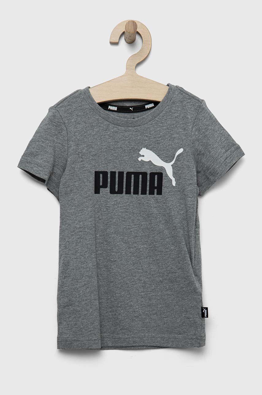 Puma Tricou De Bumbac Pentru Copii ESS+ 2 Col Logo Tee B Culoarea Gri, Cu Imprimeu