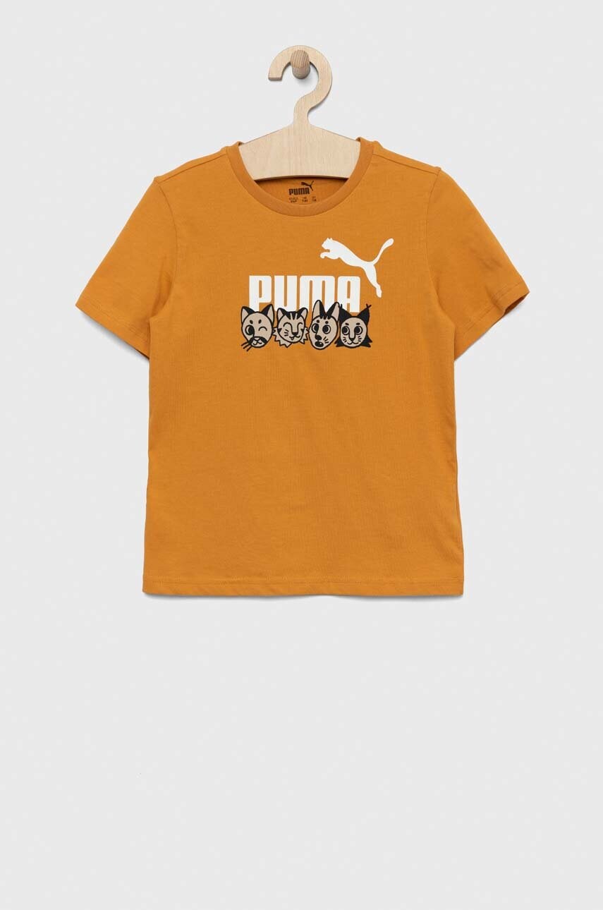 Puma tricou de bumbac pentru copii ESS+ MATES Tee culoarea galben