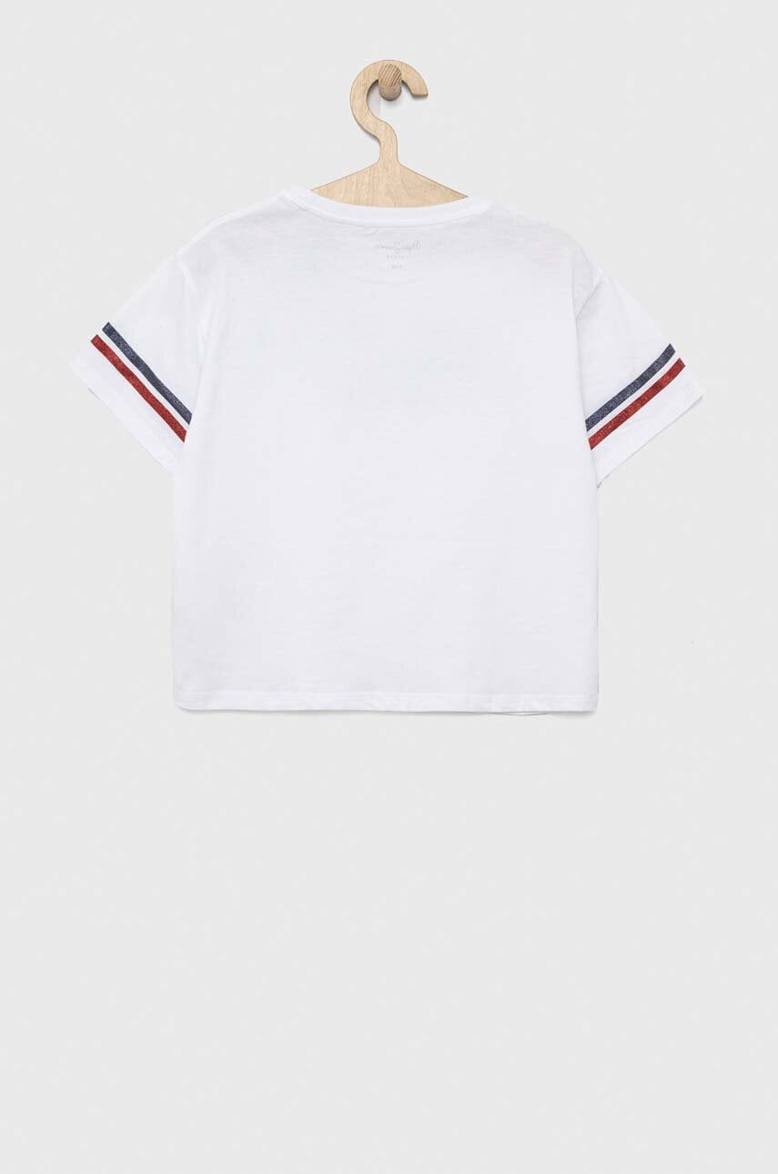 Детская хлопковая футболка Pepe Jeans цвет белый с принтом в Запорожье Детская хлопковая футболка Pepe Jeans цвет белый с принтом в Запорожье