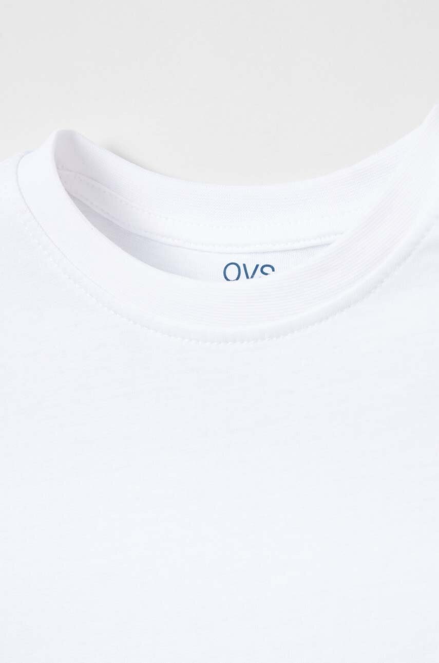 

Детская хлопковая футболка OVS цвет белый однотонный