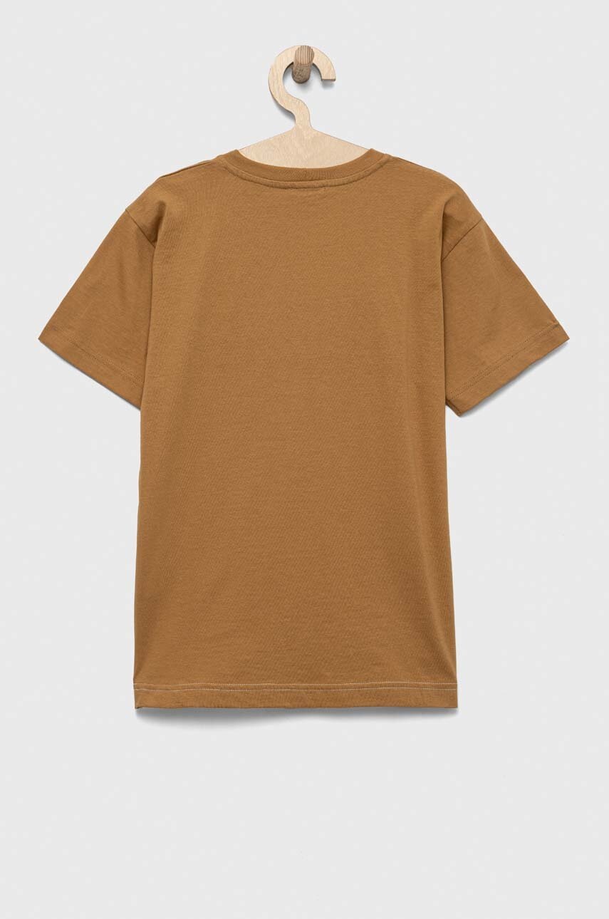 Дитяча бавовняна футболка United Colors of Benetton колір бежевий візерунок