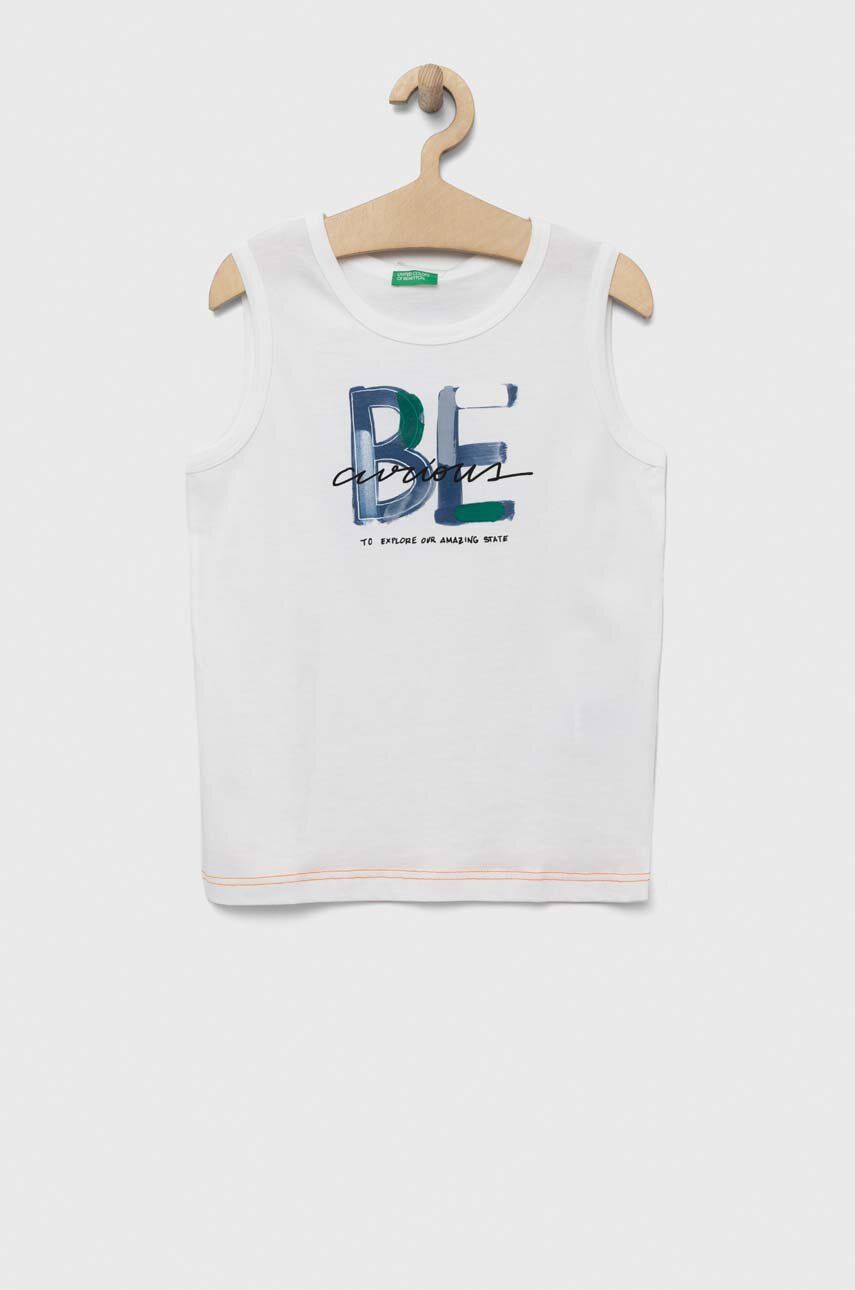 United Colors of Benetton top din bumbac pentru copii culoar