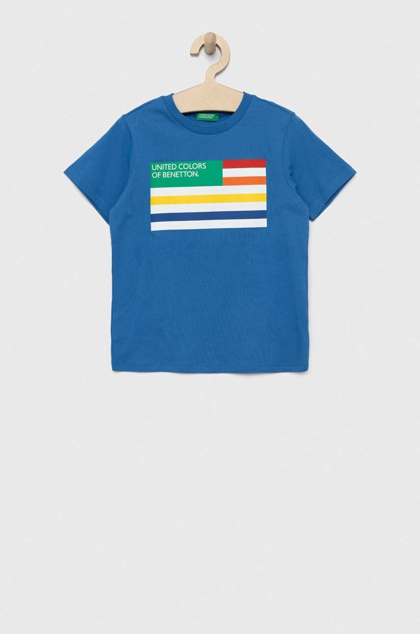 

Дитяча бавовняна футболка United Colors of Benetton з принтом