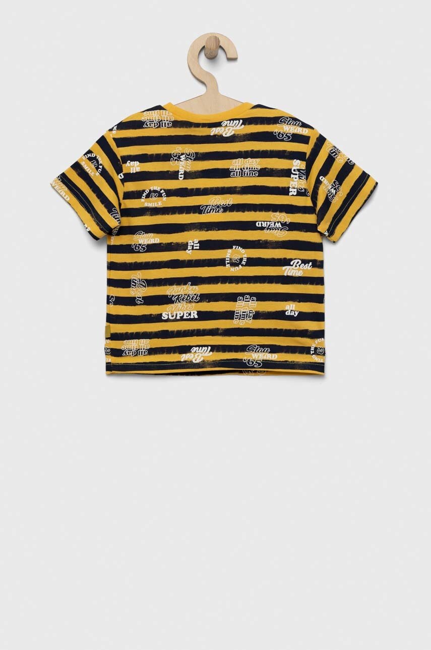 Детская хлопковая футболка United Colors of Benetton цвет жёлтый узорная в Луцке Детская хлопковая футболка United Colors of Benetton цвет жёлтый узорная в Луцке