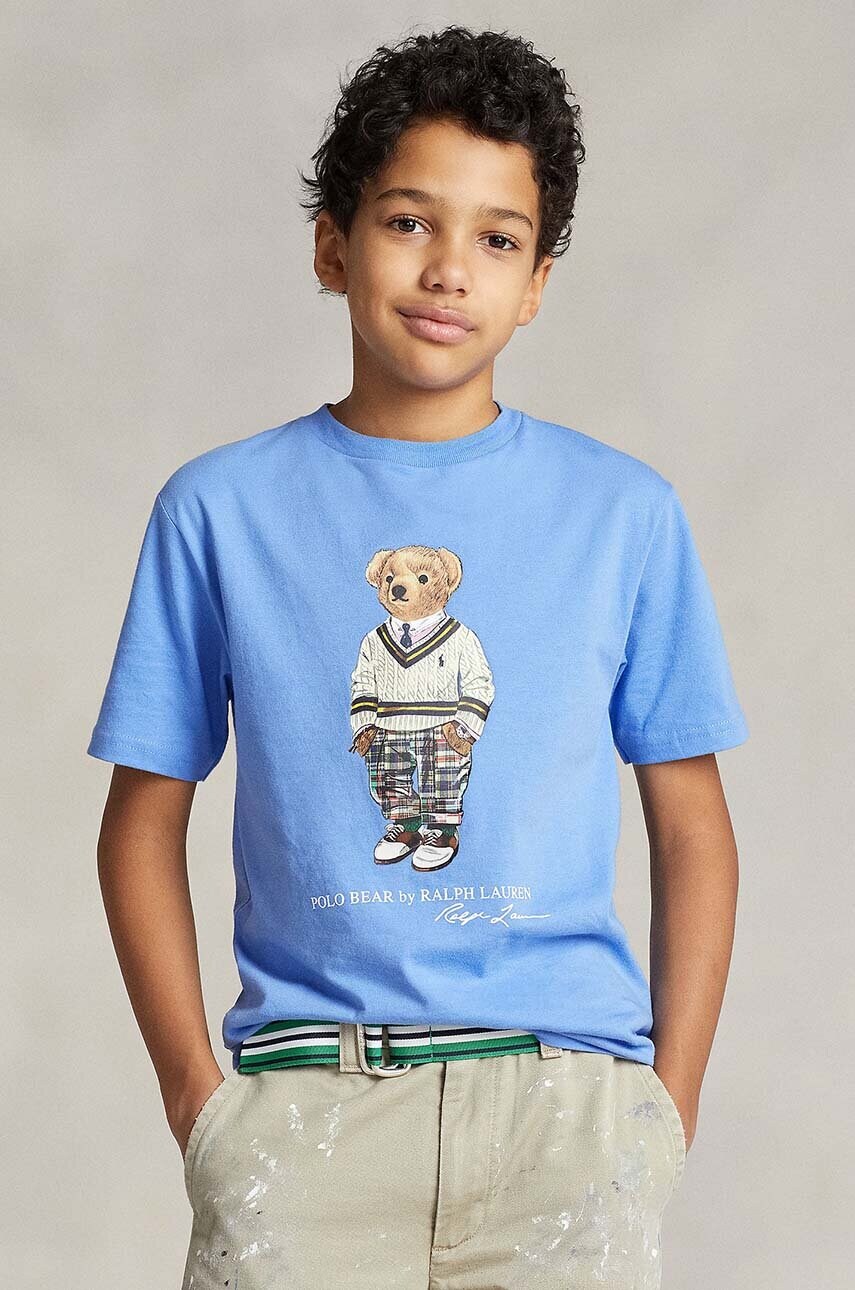 

Детская хлопковая футболка Polo Ralph Lauren с принтом